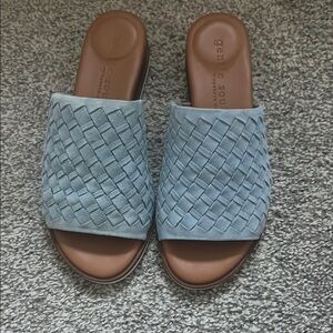 Blue Woven Slide Sandals